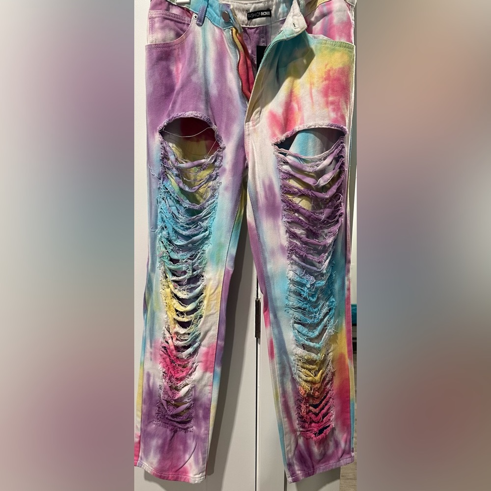 Tye Dye Ripped Boyfriend Jeans